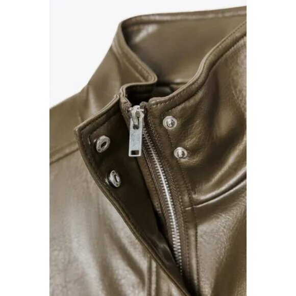 ZARA FAUX LEATHER SHORT JACKET - Picture 15 of 15